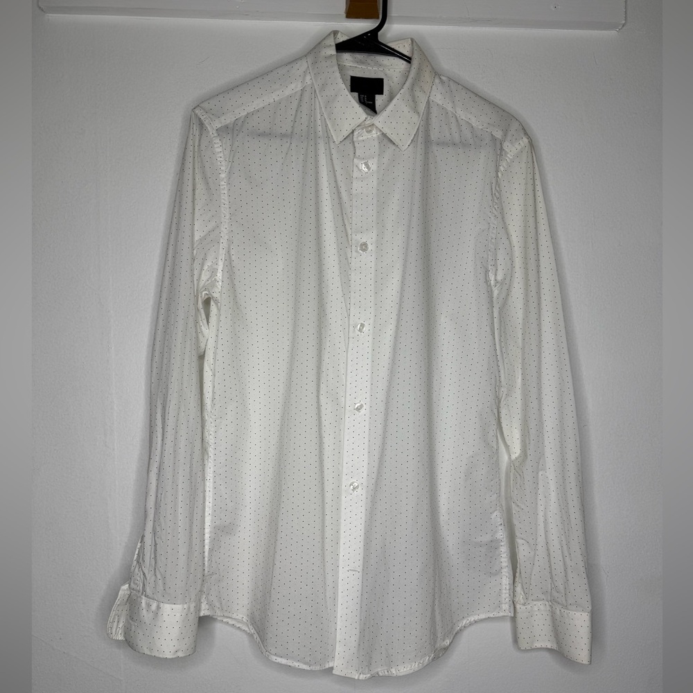 H&M White Patterned Dress Shirt